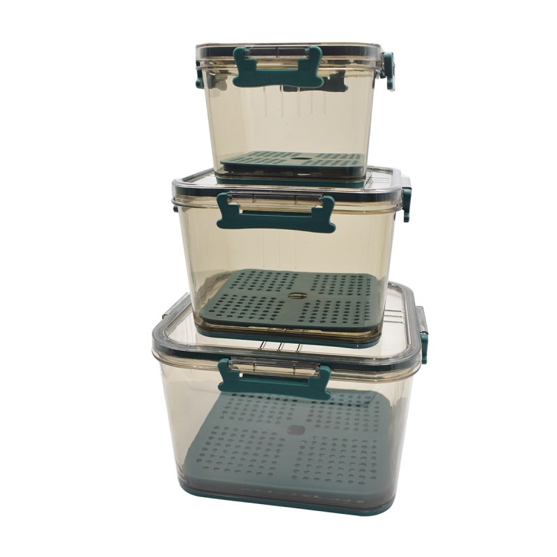 Set 3 caserole, monitorizarea datei, sistem de scurgere, Naimeed D5308, Verde Set 3 caserole, monitorizarea datei, sistem de scurgere, Naimeed D5308, Verde