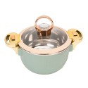 Caserola termica, set 3 piese, Thermo Class, cu interior din inox, Naimeed D6701, Verde deschis