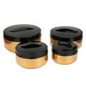 Caserola termica, set 4 piese, Thermo Class, cu interior din inox, Naimeed D6702, Auriu Caserola termica, set 4 piese, Thermo Class, cu interior din inox, Naimeed D6702, Auriu