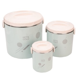Caserola termica, set 3 piese, Thermo Class, cu interior din inox, Naimeed D6704, Albastru deschis Caserola termica, set 3 piese, Thermo Class, cu interior din inox, Naimeed D6704, Albastru deschis