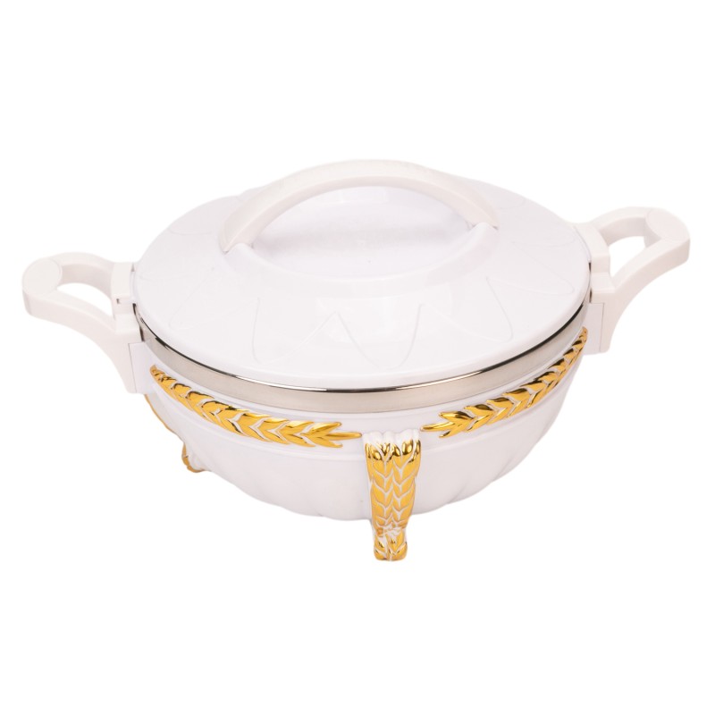 Caserola termica, set 3 piese, Thermo Class, cu interior din inox, Naimeed D6707, Alb