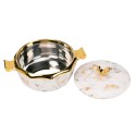 Caserola termica, set 3 piese, Thermo Class, cu interior din inox, Naimeed D6710, Alb Caserola termica, set 3 piese, Thermo Class, cu interior din inox, Naimeed D6710, Alb