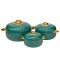 Caserola termica, set 3 piese, Thermo Class, cu interior din inox, Naimeed D6712, Verde