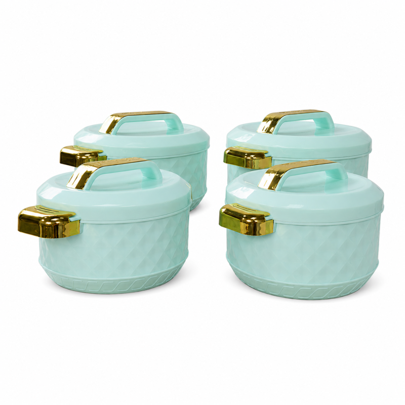 Caserola termica,set 4 piese, Naimeed D7933, Verde
