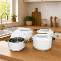 Caserola termica,set 4 piese, Naimeed D7934, Alb