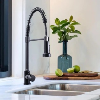 Baterie chiuveta de bucatarie, rotire 360°, 2 moduri de jet ajustabil, Naimeed D6177, Negru