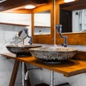 Baterie chiuveta pentru o singura alimentare cu apa, (cald sau rece), rotire 360°, multifunctionala, cu design modern, Naimeed D6185, Negru mat