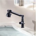 Baterie chiuveta pentru o singura alimentare cu apa, (cald sau rece), rotire 360°, multifunctionala, cu design modern, Naimeed D6185, Negru mat