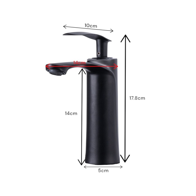 Baterie pentru baie cu design modern, Naimeed D6200, Negru mat Baterie pentru baie cu design modern, Naimeed D6200, Negru mat