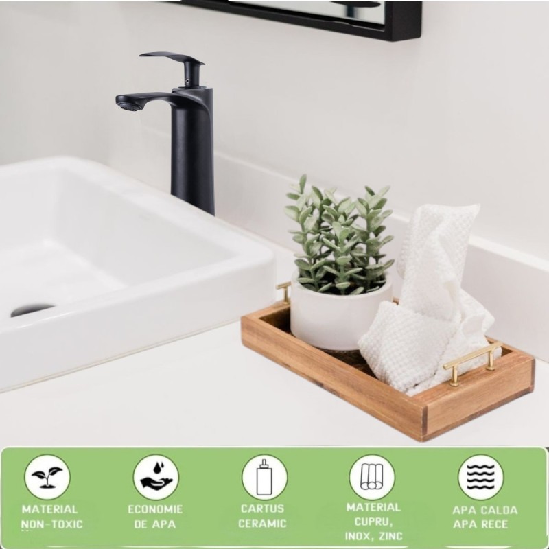 Baterie pentru baie cu design modern, Naimeed D6200, Negru mat Baterie pentru baie cu design modern, Naimeed D6200, Negru mat