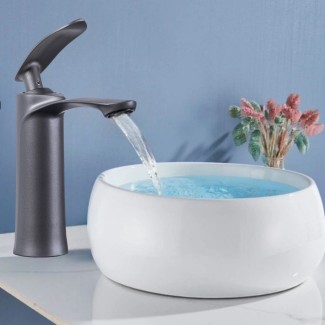 Baterie pentru baie cu design modern, Naimeed D6201, Gri mat