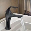 Baterie pentru baie cu design modern, Naimeed D6202, Negru mat