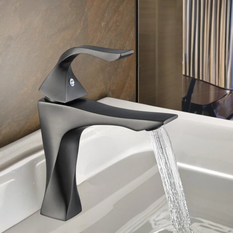Baterie pentru baie cu design modern, Naimeed D6203, Gri mat Baterie pentru baie cu design modern, Naimeed D6203, Gri mat