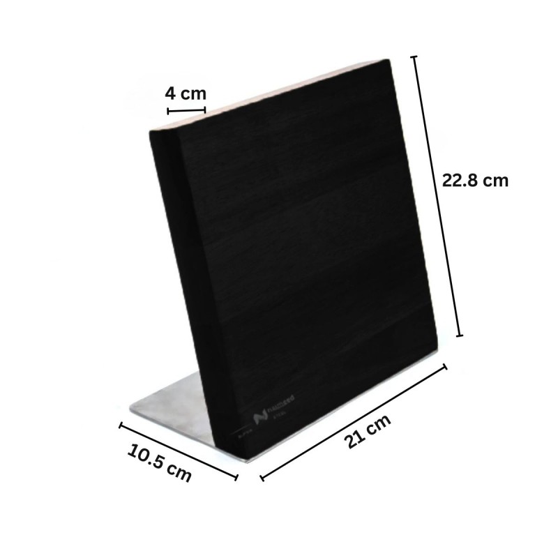 Set 4 cutite profesionale cu suport magnetic, Naimeed D6832, Negru