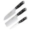 Set 3 cutite profesionale, din otel Damascus, Naimeed D6834, damasc 67 de straturi,  Negru
