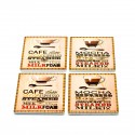 Suport pahar, din ceramica, set 4 bucati, D1083, 11cm Suport pahar, din ceramica, set 4 bucati, D1083, 11cm