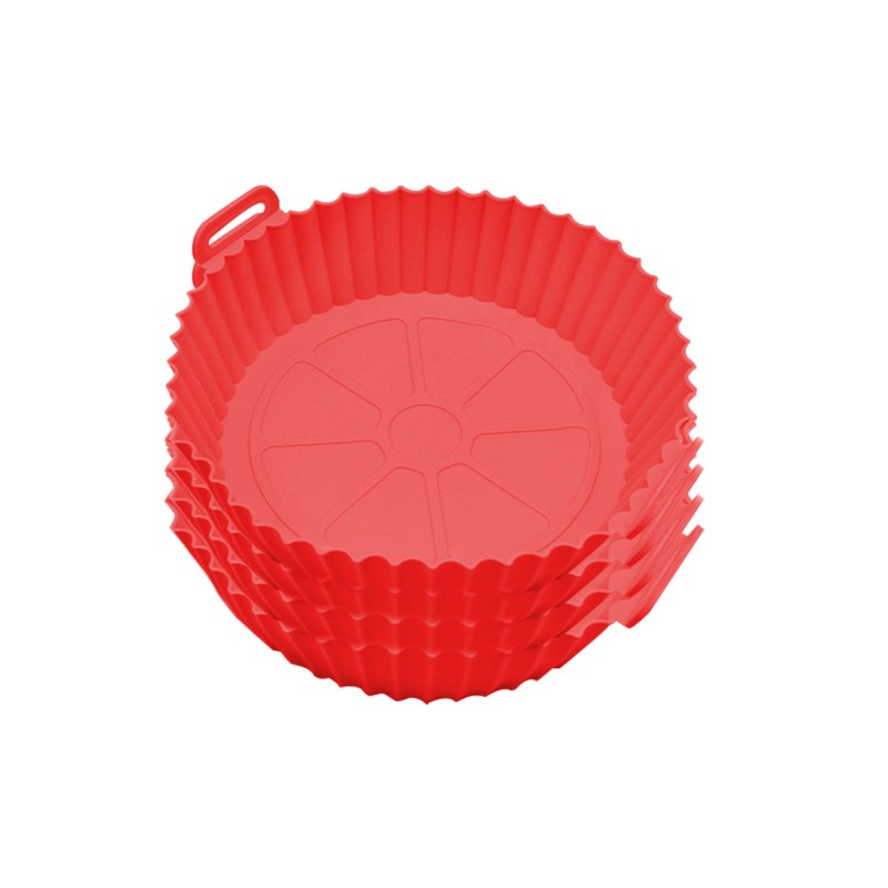 Tava de copt rotunda, set 4 bucati, Naimeed D5141, pentru cuptor, friteuza, microunde, Rosu Tava de copt rotunda, set 4 bucati, Naimeed D5141, pentru cuptor, friteuza, microunde, Rosu
