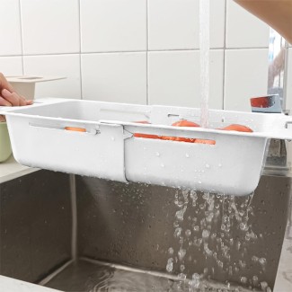 Strecuratoare extensibila pentru chiuveta, Naimeed D5347, bol detasabil, Alb, 38x20x9cm Strecuratoare extensibila pentru chiuveta, Naimeed D5347, bol detasabil, Alb, 38x20x9cm