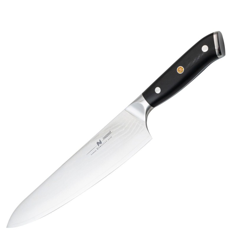 Cutit de bucatar, din otel Damascus, Naimeed D6822, damasc 67 straturi, 38 cm, Negru Cutit de bucatar, din otel Damascus, Naimeed D6822, damasc 67 straturi, 38 cm, Negru