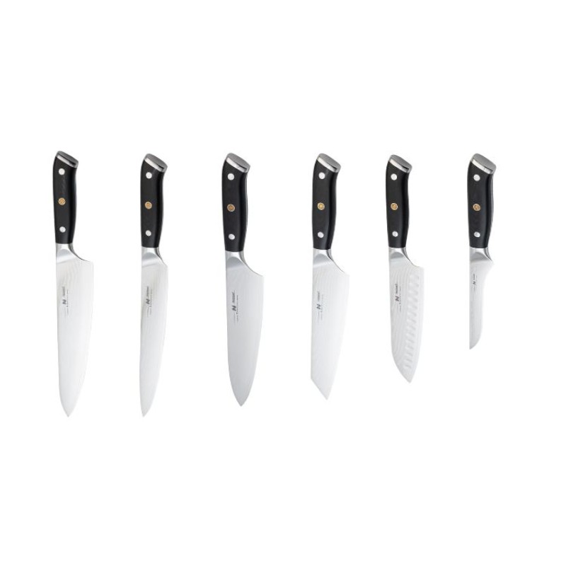 Cutit feliere, din otel Damascus, Naimeed D6823, damasc 67 straturi, 37.5 cm, Negru Cutit feliere, din otel Damascus, Naimeed D6823, damasc 67 straturi, 37.5 cm, Negru