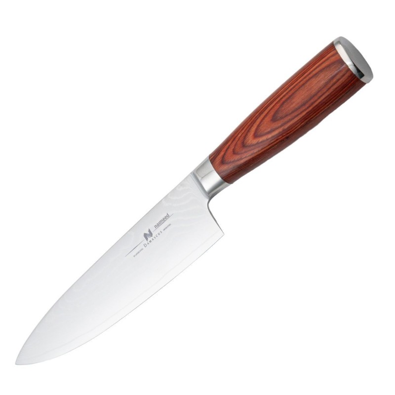 Cutit Profesional pentru tocat, din otel Damascus, Naimeed D6829, damasc 67 straturi, 33.5 cm, Maro Cutit Profesional pentru tocat, din otel Damascus, Naimeed D6829, damasc 67 straturi, 33.5 cm, Maro