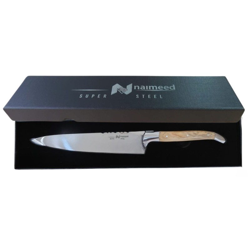 Cutit de bucatarie profesional, din otel inoxidabil, 33.5 cm, Naimeed D6836, Maro deschis Cutit de bucatarie profesional, din otel inoxidabil, 33.5 cm, Naimeed D6836, Maro deschis
