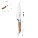 Cutit de bucatarie profesional, din otel inoxidabil, 33.5 cm, Naimeed D6836, Maro deschis Cutit de bucatarie profesional, din otel inoxidabil, 33.5 cm, Naimeed D6836, Maro deschis