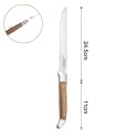 Cutit de filetat profesional, din otel inoxidabil, 35.5 cm, Naimeed D6837, Maro deschis Cutit de filetat profesional, din otel inoxidabil, 35.5 cm, Naimeed D6837, Maro deschis