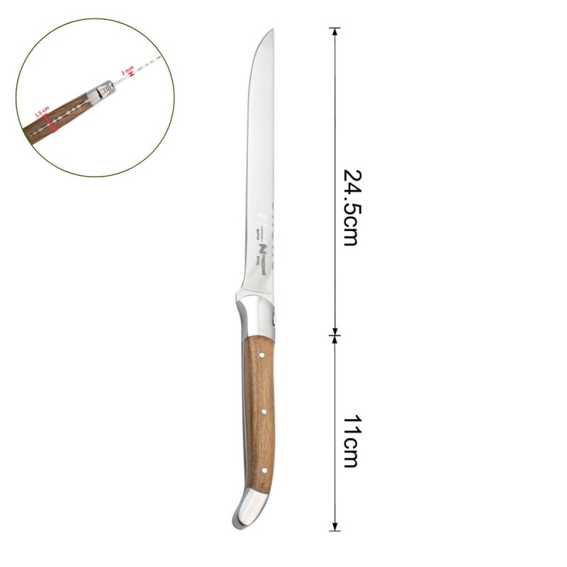 Cutit de filetat profesional, din otel inoxidabil, 35.5 cm, Naimeed D6837, Maro deschis Cutit de filetat profesional, din otel inoxidabil, 35.5 cm, Naimeed D6837, Maro deschis