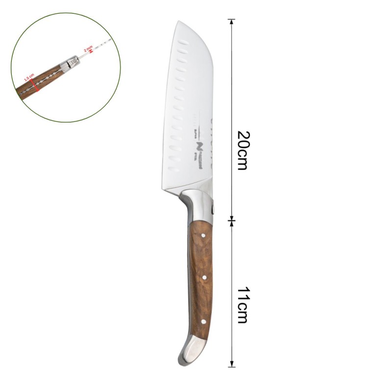 Cutit Santoku profesional, din otel inoxidabil, 31 cm, Naimeed D6838, Maro deschis Cutit Santoku profesional, din otel inoxidabil, 31 cm, Naimeed D6838, Maro deschis