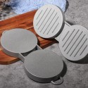 Presa dubla pentru burgeri din aluminiu cu maner din lemni,28.5x12x8.5cm, Naimeed D6998, Gri