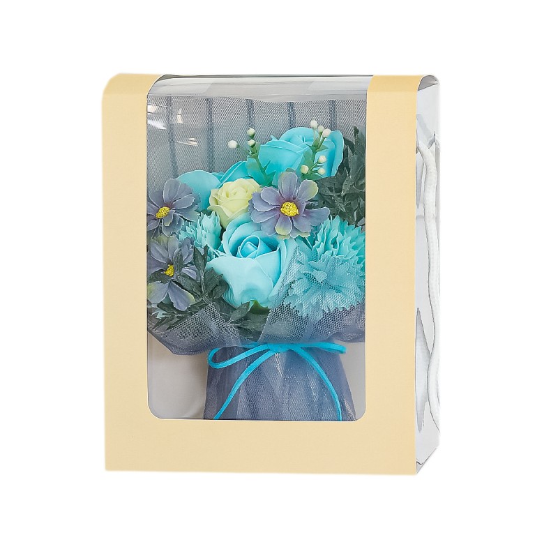 Aranjament floral elegant, flori de sapun, D4063, Blue