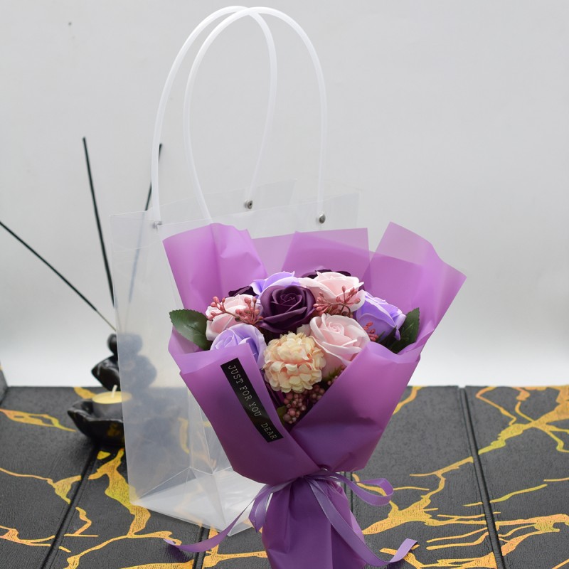 Aranjament floral elegant, flori de sapun, D4074, Mov