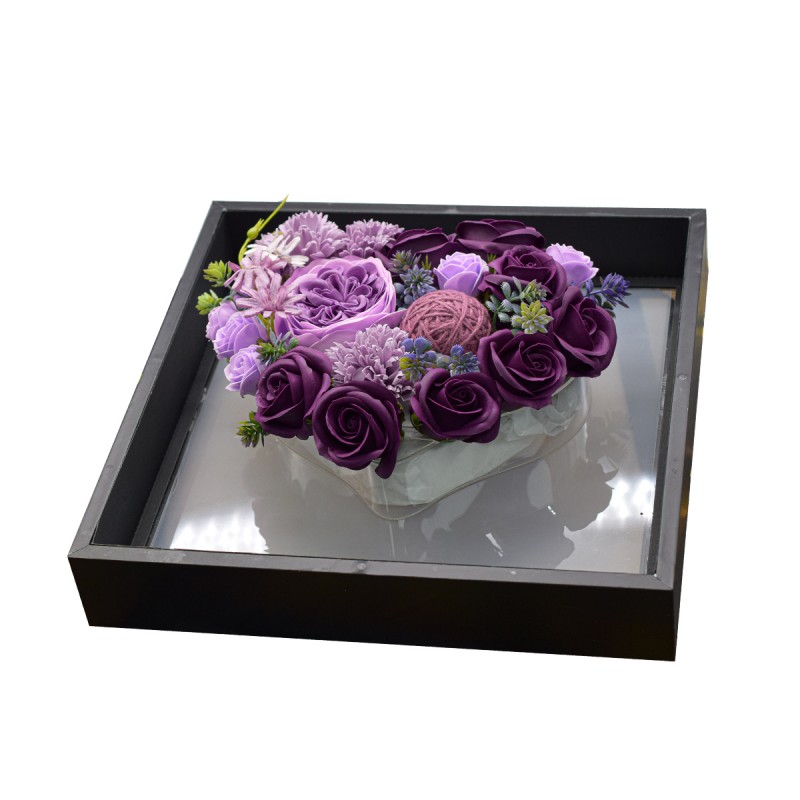 Aranjament floral elegant, flori de sapun, D4076, Mov