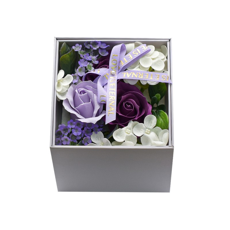 Aranjament floral elegant, flori de sapun, D4080, Mov Aranjament floral elegant, flori de sapun, D4080, Mov