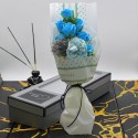 Aranjament floral elegant, flori de sapun, D4083, Blue Aranjament floral elegant, flori de sapun, D4083, Blue