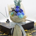 Aranjament floral elegant, flori de sapun, D4084, Blue