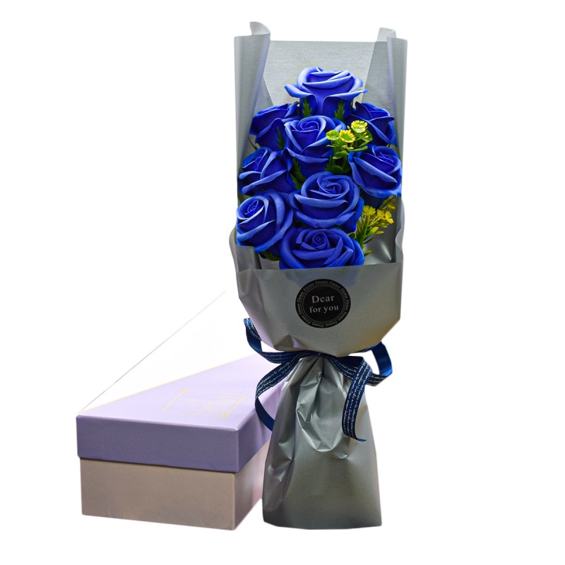 Aranjament floral elegant, flori de sapun, D4089, Blue