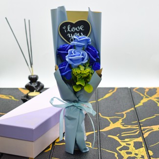 Aranjament floral elegant, flori de sapun, D4090, Blue Aranjament floral elegant, flori de sapun, D4090, Blue