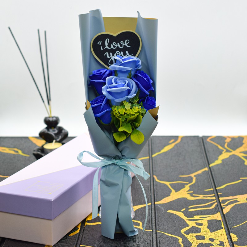 Aranjament floral elegant, flori de sapun, D4090, Blue Aranjament floral elegant, flori de sapun, D4090, Blue