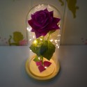 Aranjament floral in cupola de sticla, lumina Led, D4027, Roz Aranjament floral in cupola de sticla, lumina Led, D4027, Roz