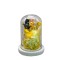 Aranjament floral in cupola de sticla, lumina Led, D4035, Galben