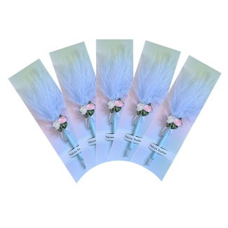 Set 5 pixuri Feather Writer, cu pana si accesoriu, elegant, Naimeed D5230, Blue Set 5 pixuri Feather Writer, cu pana si accesoriu, elegant, Naimeed D5230, Blue