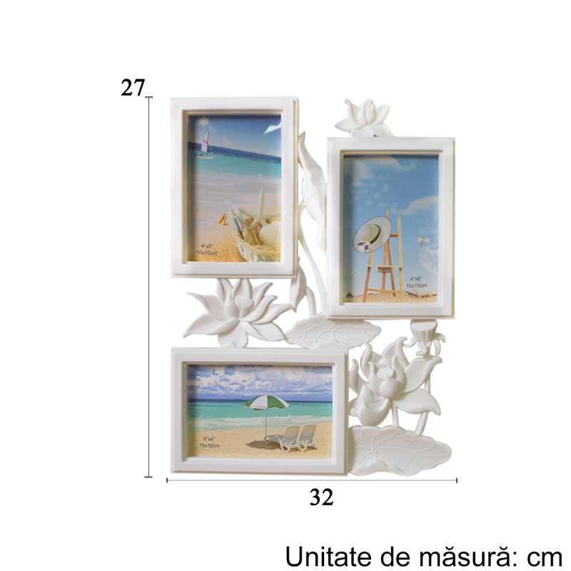Rama foto, 3 poze, Naimeed D4549W, Alb Rama foto, 3 poze, Naimeed D4549W, Alb