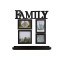 Set 4 rame foto, Naimeed D4599N, 1 polita si 1 ornament, Negru