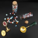 Set 7 piese, sigiliu ceara, Naimeed D5220, 3 stampile, Rosu