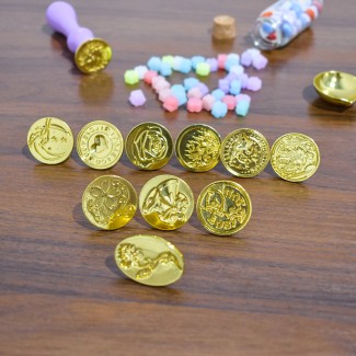 Set 10 piese, stampile, Naimeed D5222, pentru sigiliu cu ceara, Auriu Set 10 piese, stampile, Naimeed D5222, pentru sigiliu cu ceara, Auriu