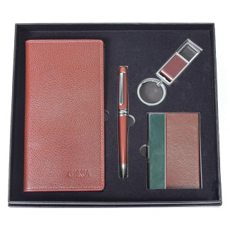 Set cadou barbati, Naimeed D5244, din piele sintetica, cu breloc de chei, Maro Set cadou barbati, Naimeed D5244, din piele sintetica, cu breloc de chei, Maro