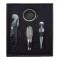 Set 4 piese, Naimeed D5248, tirbuson, dop de servire, inel antipicurare, dop conic, Argintiu