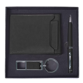 Set 3 piese, Naimeed D5249, pix, portofel, breloc Negru Set 3 piese, Naimeed D5249, pix, portofel, breloc Negru